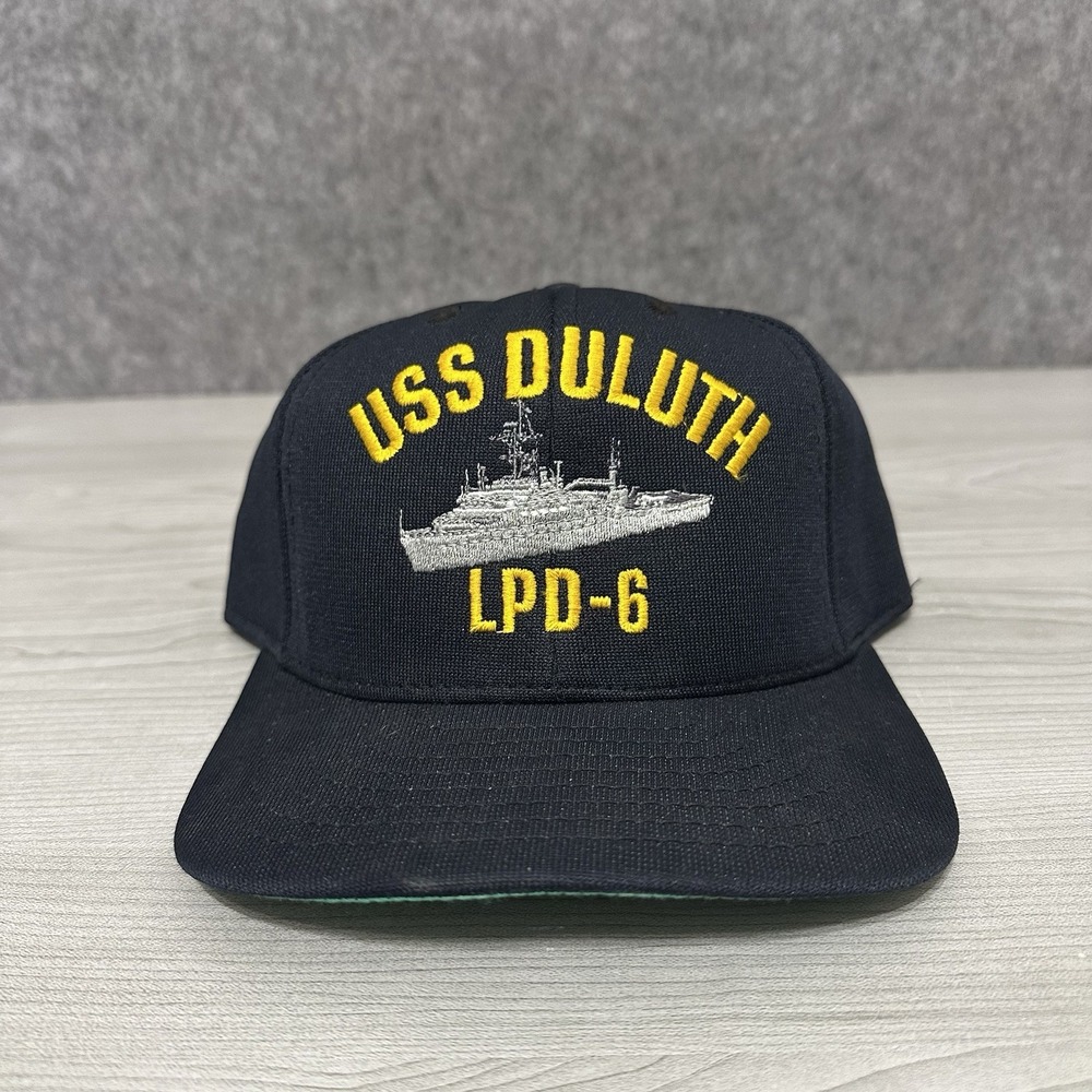 Vintage California Headwear USS Duluth LPD-6 Men's Snapback Hat Made In USA‎